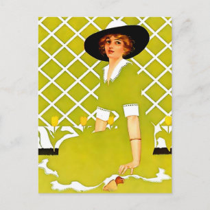 Coles Phillips ‘Fadeaway Girl’  “Frühlingsgarten" Postkarte
