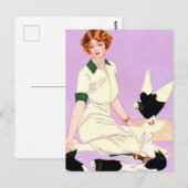 Coles Phillips "Fadeaway Girl" "Fütternd Tauben" Postkarte (Vorne/Hinten)
