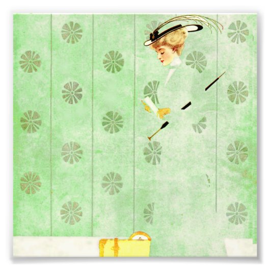 Coles Phillips "Fadeaway Girl" "Green Wallpaper" Fotodruck (Vorne)