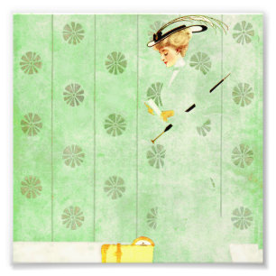 Coles Phillips ‘Fadeaway Girl’  „Grüne Tapete" Fotodruck