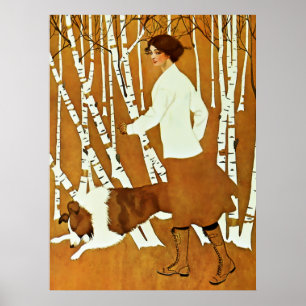 Coles Phillips ‘Fadeaway Girl’ Herbstspaziergang-C Poster