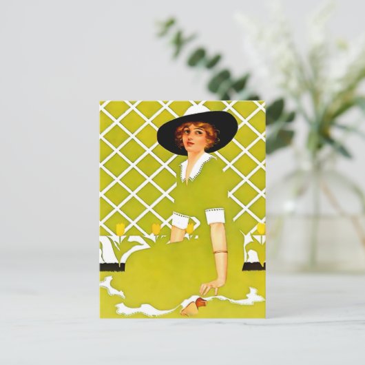 Coles Phillips "Fadeaway Girl" "Spring Garden" Postkarte (Stehend Vorderseite)