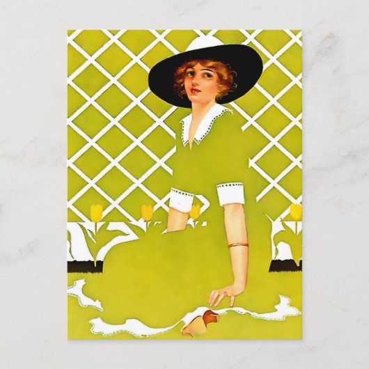 Coles Phillips "Fadeaway Girl" "Spring Garden" Postkarte (Vorderseite)