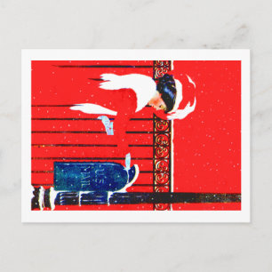 Coles Phillips Fadeaway Girl - White Christmas Feiertagspostkarte