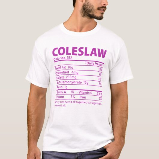 Coleslaw Kostüm Funny Erntedank Food Nutrition T-Shirt (Vorderseite)