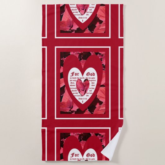 Coleus Close-up with John 3:16 Strandtuch (Vorderseite)