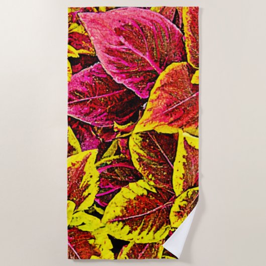 Coleus Leaf Burst Design Strandtuch (Vorderseite)