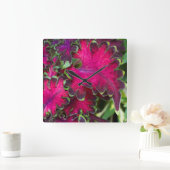 Coleus Macro Quadratische Wanduhr (Zuhause)