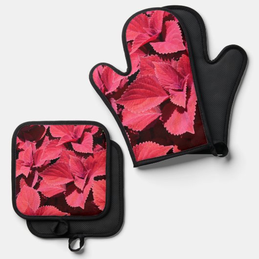 Coleus Nah-up Ofenhandschuh & Topflappen-Set (Vorderseite/Rückseite)