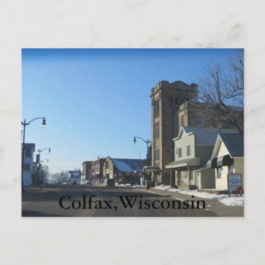 Colfax ,Wisconsin Postkarte (Vorderseite)