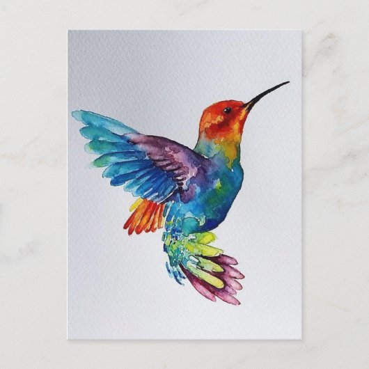 Colibri aquarelle postkarte (Vorderseite)