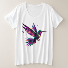 Colibrí Arcoíris Geométrico – Arte Moderno Vibrant Große Größe T-Shirt