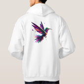 Colibrí Arcoíris Geométrico – Arte Moderno Vibrant Hoodie (Rückseite)