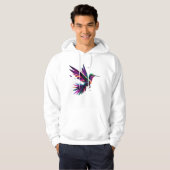 Colibrí Arcoíris Geométrico – Arte Moderno Vibrant Hoodie (Vorne ganz)