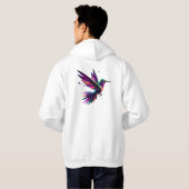 Colibrí Arcoíris Geométrico – Arte Moderno Vibrant Hoodie (Schwarz voll)