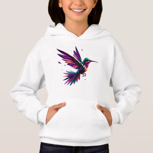 Colibrí Arcoíris Geométrico – Arte Moderno Vibrant Hoodie (Vorderseite)