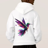 Colibrí Arcoíris Geométrico – Arte Moderno Vibrant Hoodie (Rückseite)