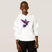 Colibrí Arcoíris Geométrico – Arte Moderno Vibrant Hoodie (Vorne ganz)