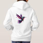 Colibrí Arcoíris Geométrico – Arte Moderno Vibrant Hoodie (Rückseite)