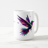 Colibrí Arcoíris Geométrico – Arte Moderno Vibrant Kaffeetasse (VorderseiteRechts)