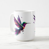 Colibrí Arcoíris Geométrico – Arte Moderno Vibrant Kaffeetasse (Vorderseite Links)