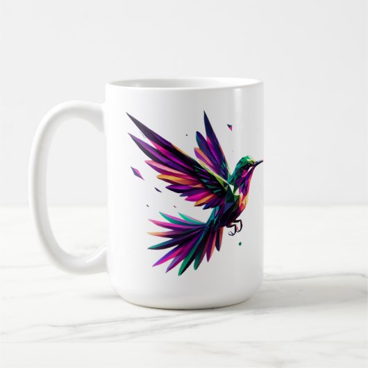 Colibrí Arcoíris Geométrico – Arte Moderno Vibrant Kaffeetasse (Links)