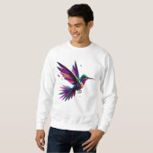 Colibrí Arcoíris Geométrico – Arte Moderno Vibrant Sweatshirt (Vorne ganz)