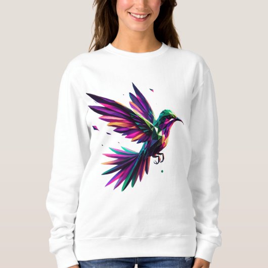 Colibrí Arcoíris Geométrico – Arte Moderno Vibrant Sweatshirt (Vorderseite)