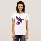 Colibrí Arcoíris Geométrico – Arte Moderno Vibrant T-Shirt (Vorne ganz)