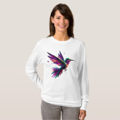 Colibrí Arcoíris Geométrico – Arte Moderno Vibrant T-Shirt (Vorne ganz)
