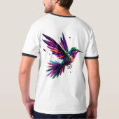 Colibrí Arcoíris Geométrico – Arte Moderno Vibrant T-Shirt (Rückseite)