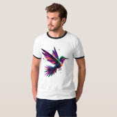 Colibrí Arcoíris Geométrico – Arte Moderno Vibrant T-Shirt (Vorne ganz)