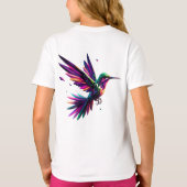 Colibrí Arcoíris Geométrico – Arte Moderno Vibrant T-Shirt (Rückseite)