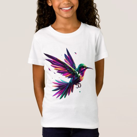 Colibrí Arcoíris Geométrico – Arte Moderno Vibrant T-Shirt (Vorderseite)