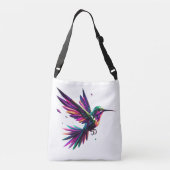 Colibrí Arcoíris Geométrico – Arte Moderno Vibrant Tragetaschen Mit Langen Trägern (Rückseite)