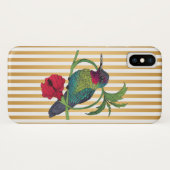 Colibri Gold Stripes Illustration iPhone Case (Rückseite (Horizontal))