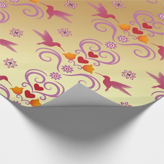 Colibri und Blume Geschenkpapier (Ecke)