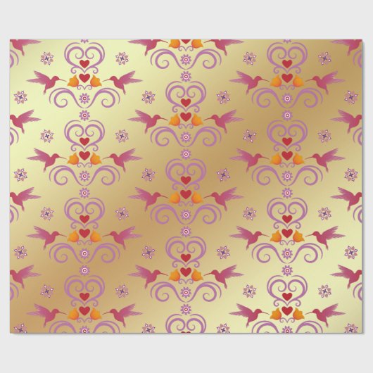 Colibri und Blume Geschenkpapier (Flach)