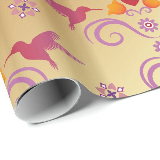 Colibri und Blume Geschenkpapier (Rolleneckpunkt)