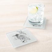 Colibri Vogel-Illustrations-Glas-Untersetzer Glasuntersetzer (Schrägansicht)