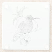 Colibri Vogel-Illustrations-Glas-Untersetzer Glasuntersetzer (Rückseite)