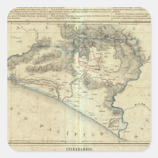 Colima, Mexiko Quadratischer Aufkleber (Vorderseite)