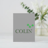 Colin Irish Name Postkarte (Stehend Vorderseite)