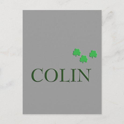 Colin Irish Name Postkarte (Vorderseite)