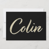Colin Name white gold Handwriting Karte (Vorderseite)