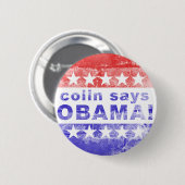 colin sagt Obama Button (Vorne & Hinten)