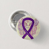 Colitis Awareness Engel Lila Ribbon Custom Button (Vorne & Hinten)