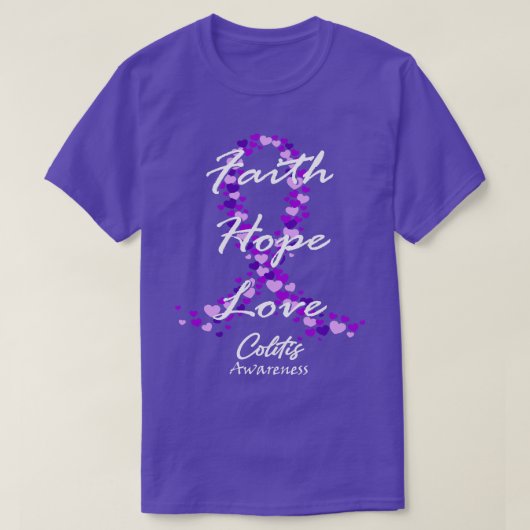 Colitis Awareness Glaube Hoffnung Liebe Hoffnung a T-Shirt (Design vorne)