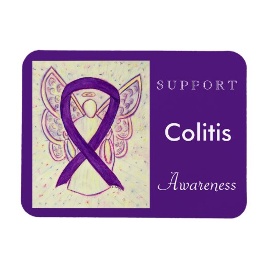 Colitis Awareness Ribbon Angel Custom Magnet (Horizontal)