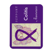 Colitis Awareness Ribbon Angel Custom Magnet (Vertikal)